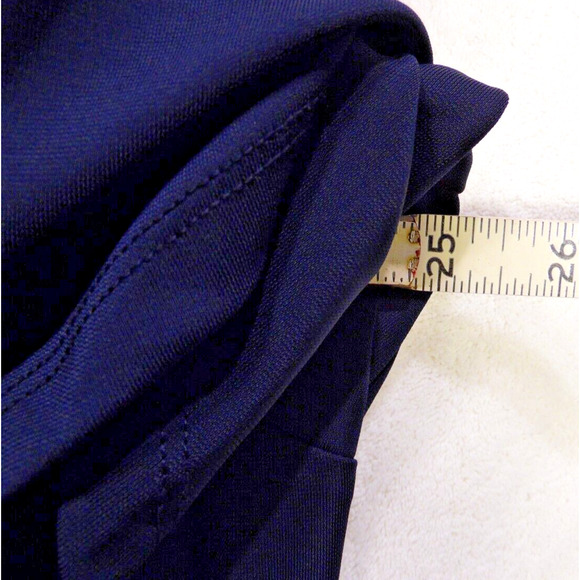 Talbots Dress Womens 16W Navy Blue Jersey Knit Fit and Flare‎ Flutter Sleeve NWT - Picture 7 of 14